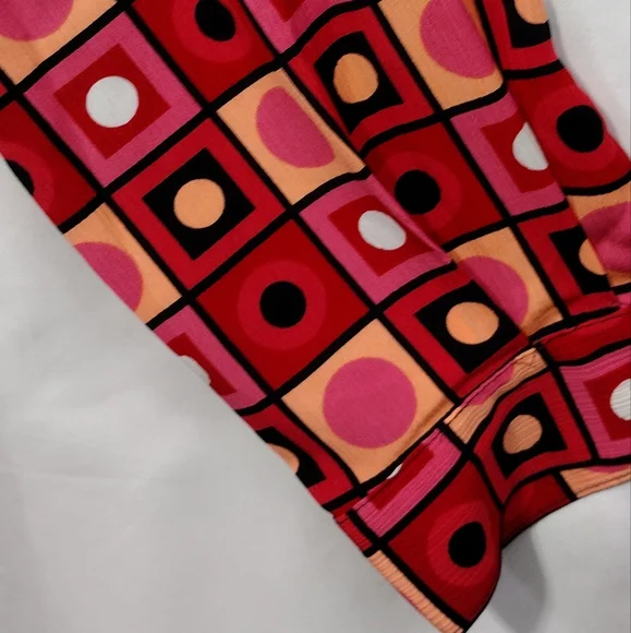 Notations Geometrical Print Button Down Shirt Womens XL Red Bobo Retro 90s Y2K - Picture 3 of 8